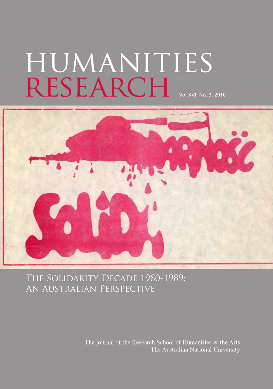 Humanities Research: Volume XVI. No. 3. 2010