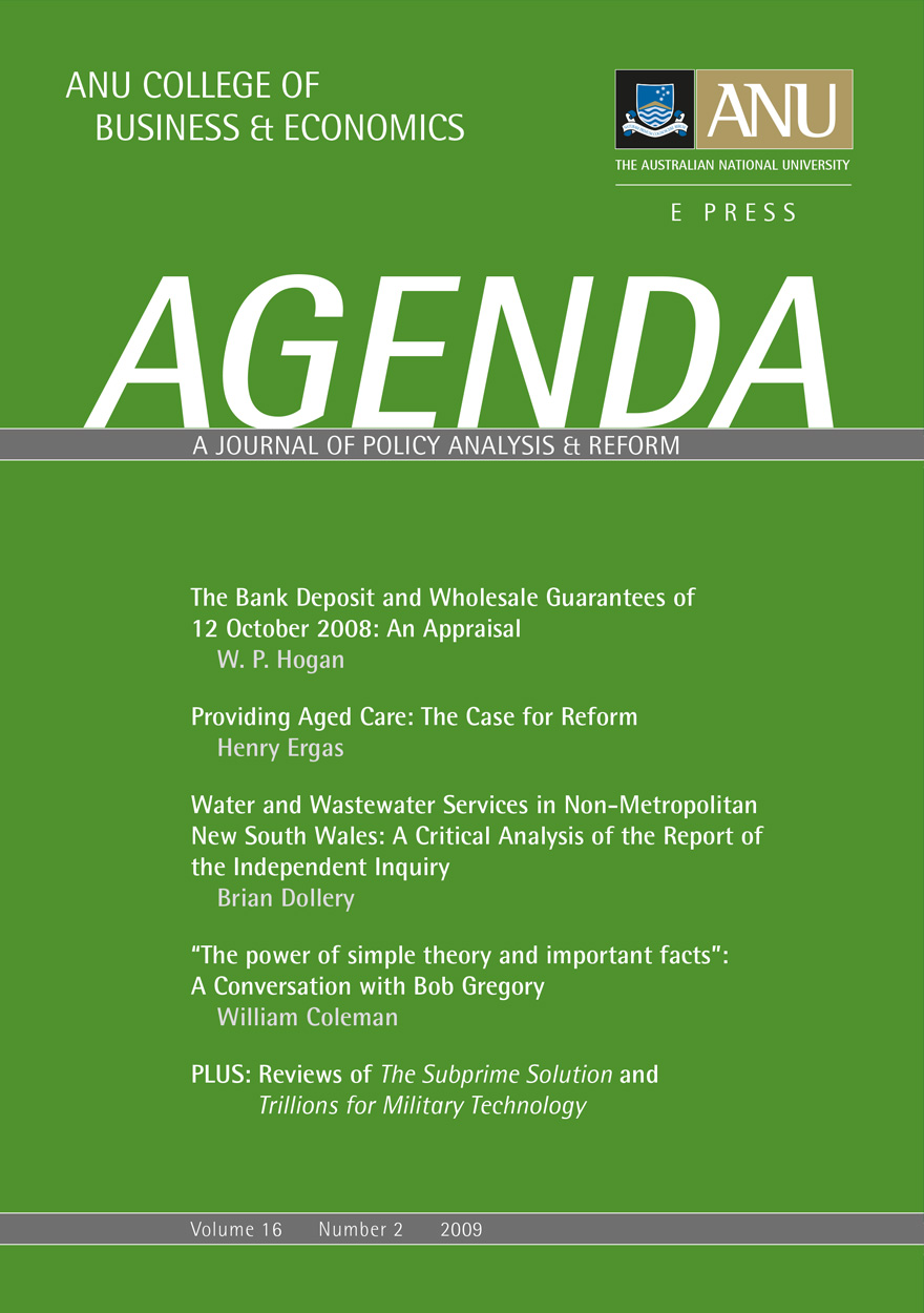 Agenda - A Journal of Policy Analysis and Reform: Volume 16, Number 2, 2009